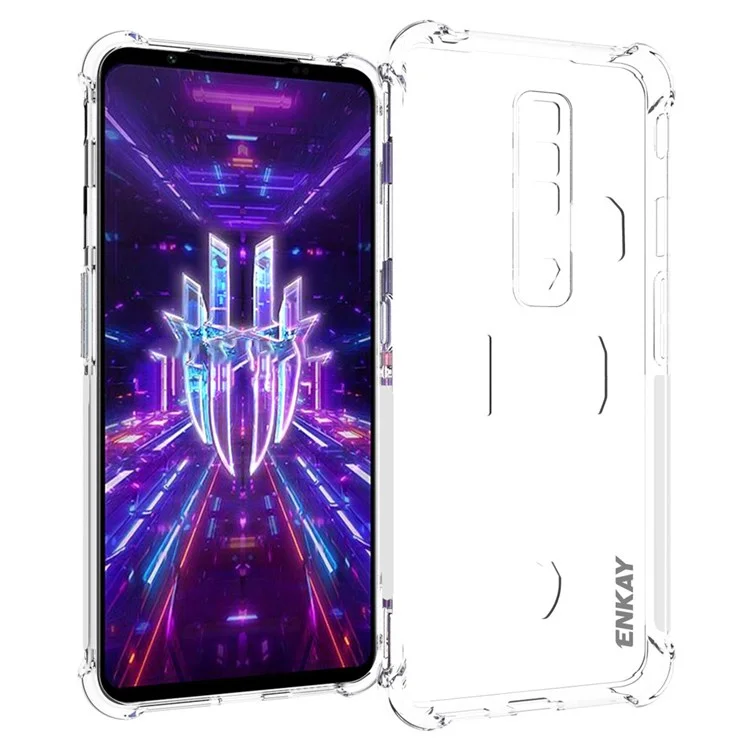 Enkay Hat Prince Para ZTE Nubia Red Magic 7 Anti-slip Edge Diseño Case de Teléfono Transparente TPU Con Esquinas Reforzadas
