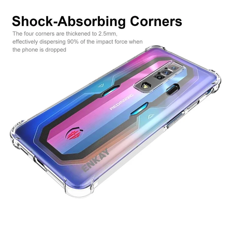 Enkay Hat Prince Para ZTE Nubia Red Magic 7 Anti-slip Edge Diseño Case de Teléfono Transparente TPU Con Esquinas Reforzadas