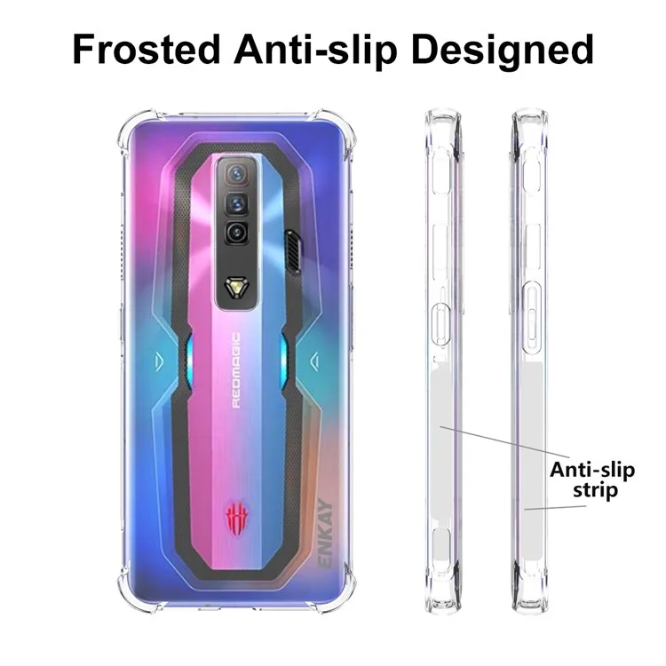 Enkay Hat Prince Para ZTE Nubia Red Magic 7 Anti-slip Edge Diseño Case de Teléfono Transparente TPU Con Esquinas Reforzadas