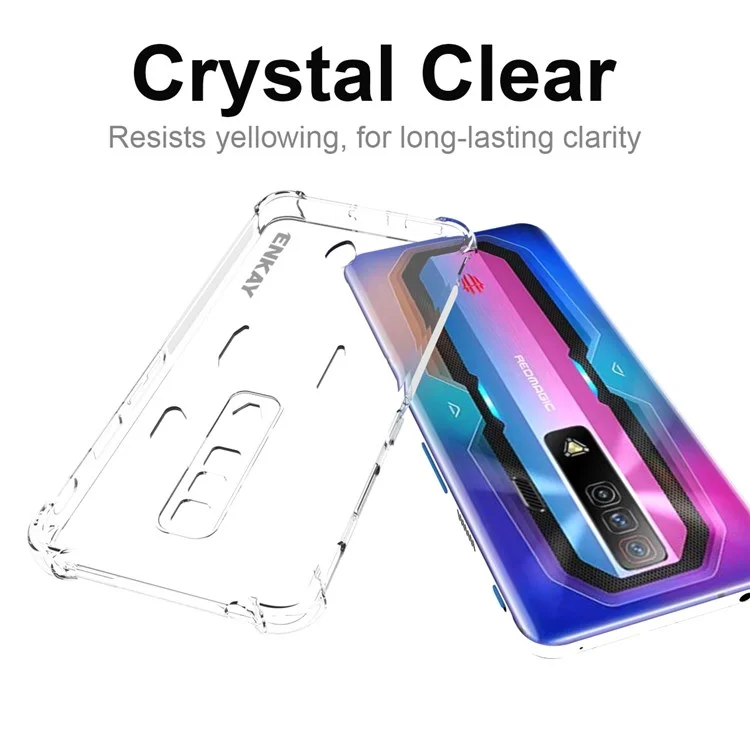 Enkay Hat Prince Para ZTE Nubia Red Magic 7 Anti-slip Edge Diseño Case de Teléfono Transparente TPU Con Esquinas Reforzadas