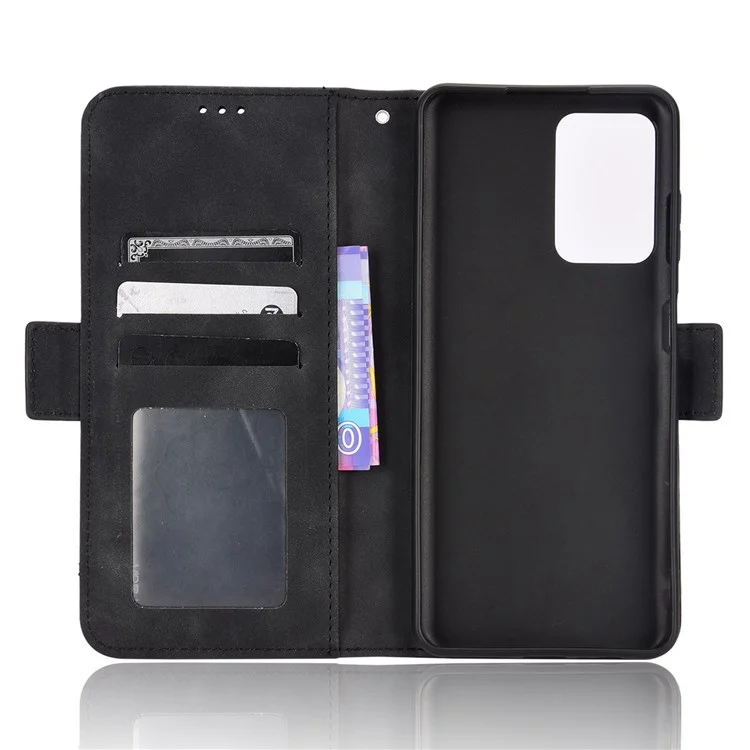 For ZTE Blade A72/V40 Vita Multiple Card Slots PU Leather Stand Case Drop-proof Wallet Phone Cover - Black