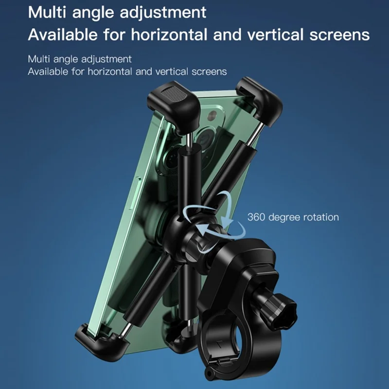 YESIDO C191 Universal Bicycle Handlebar Phone Holder Rack 360-degree Rotatable Motorcycle Scooter Smartphone X-shape Stand Cycling Accessories