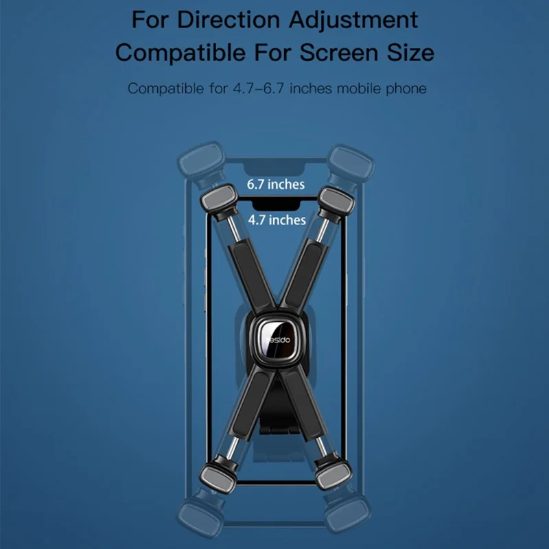 YESIDO C191 Universal Bicycle Handlebar Phone Holder Rack 360-degree Rotatable Motorcycle Scooter Smartphone X-shape Stand Cycling Accessories