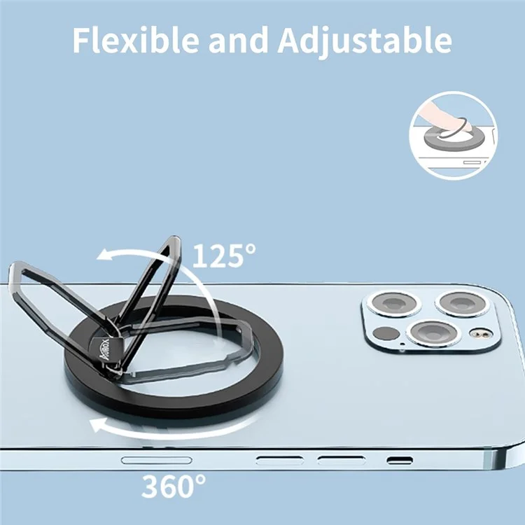 AUROX Magnetic Phone Ring Holder Grip Ajustable Kickstand Para Iphone 13/12 Serie Compatible Con Accesorios MagSafe - Negro