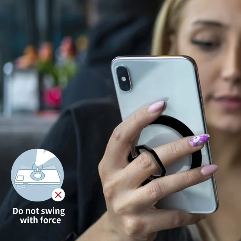 AUROX Magnetic Phone Ring Holder Grip Adjustable Kickstand for iPhone 13 / 12 Series - Pink