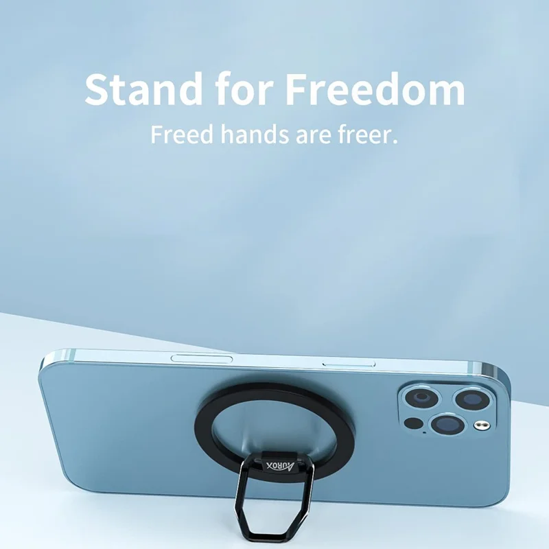 AUROX Magnetic Phone Ring Holder Grip Adjustable Kickstand for iPhone 13 / 12 Series - Pink