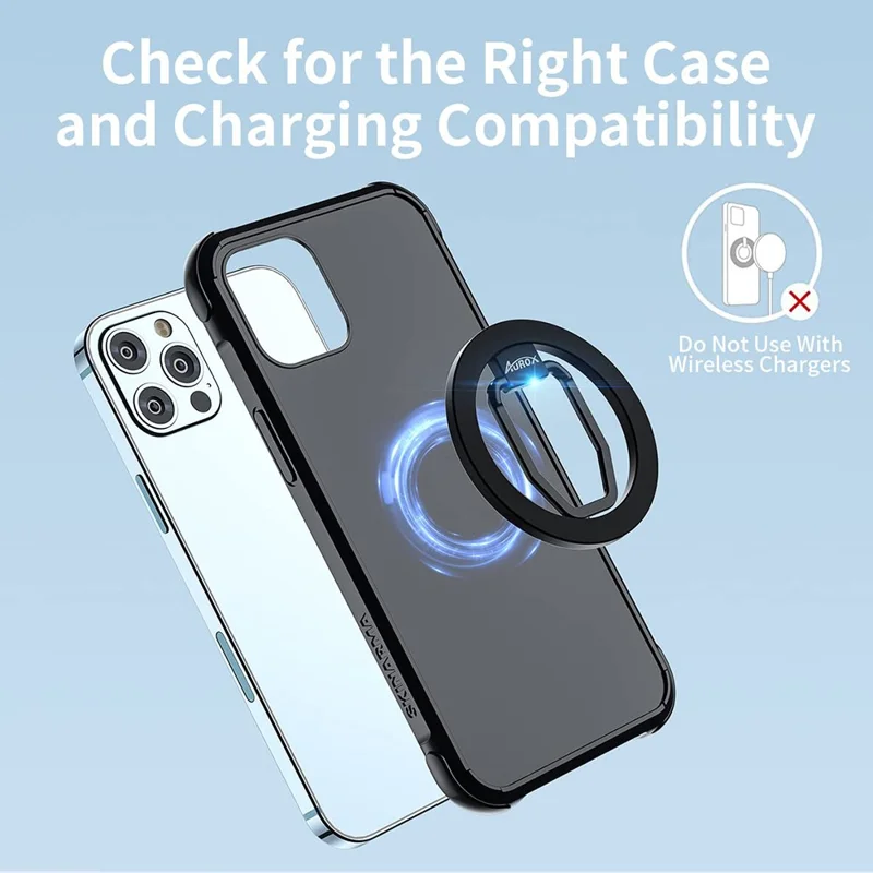 AUROX Magnetic Phone Ring Holder Grip Adjustable Kickstand for iPhone 13 / 12 Series - Pink