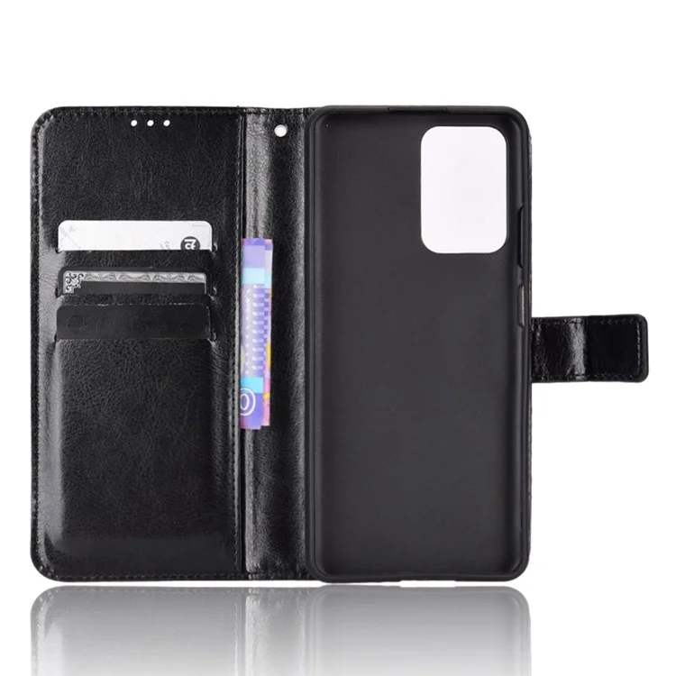Para ZTE Blade V40 Pro de Billetera de Cuero Magnetic Magnetic Horse Texture Visioning Stand Folio Book Cover With Strap Store - Negro