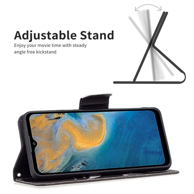 For ZTE Blade A51 Phone Case Pattern Printing PU Leather Wallet Stand Cover - Don't Touch My Phone