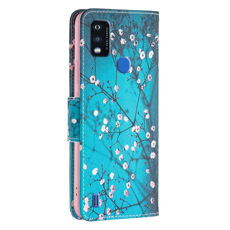 For ZTE Blade A51 Phone Case Pattern Printing PU Leather Wallet Stand Cover - Winter Sweet