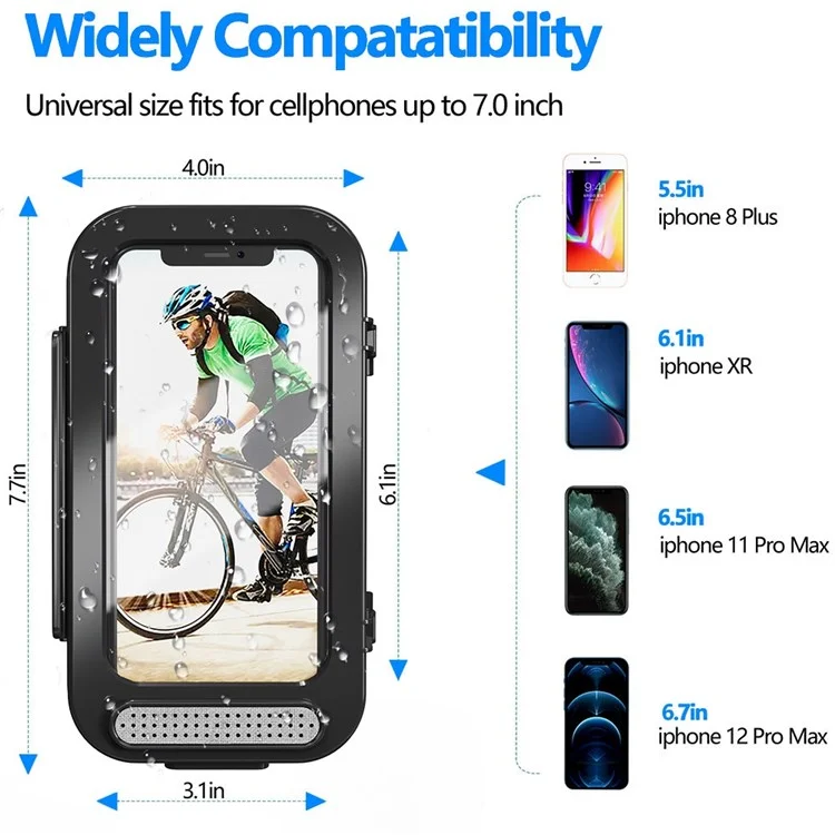 F81 Waterproof Bicycle Touch Screen Phone Holder Motorcycle Handlebar Phone Bracket