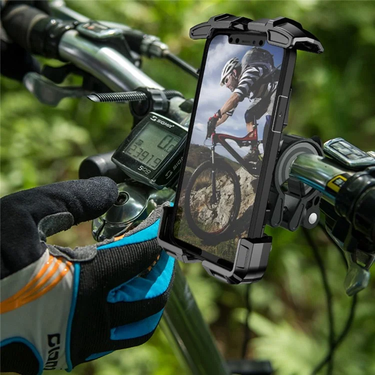 Teléfono de Motocicleta FL-201 FL-201 FL-201 Flimplado Teléfono de la Bicicleta Electromóvil Scooter Del Teléfono Celular Scooter Clip Para 4.7 ''- 6.9 '' Teléfonos Celulares - Negro