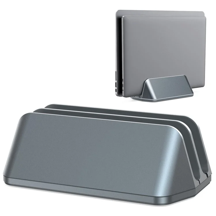 LS-02 Vertical Laptop Stand Dual Upright Desktop Stand Holder Charging Bracket for Laptops/Tablets - Grey