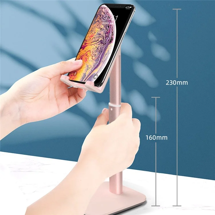 AS015-B Tablet Stand Holder Multi-Function Adjustable Aluminum Alloy Desktop Phone Stand Bracket - Black
