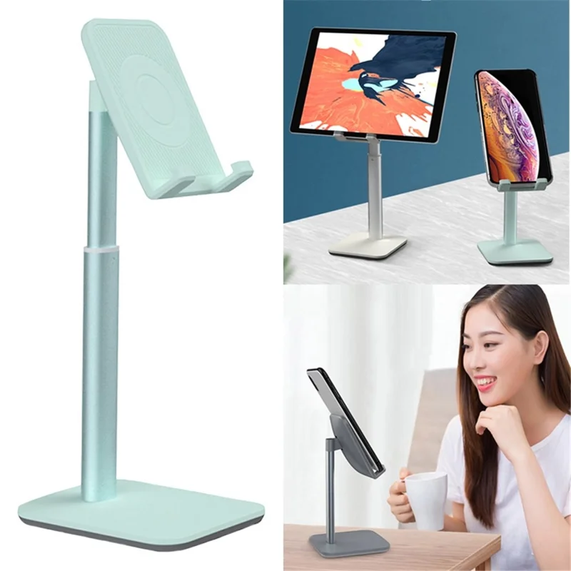 AS015-B Tablet Stand Holder Multi-Function Adjustable Aluminum Alloy Desktop Phone Stand Bracket - Green