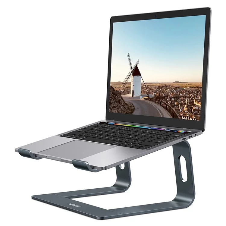 M5-MINI Aluminium Alloy Computer Desktop Riser Ergonomic Laptops Table Elevator Holder Bracket Stand - Grey