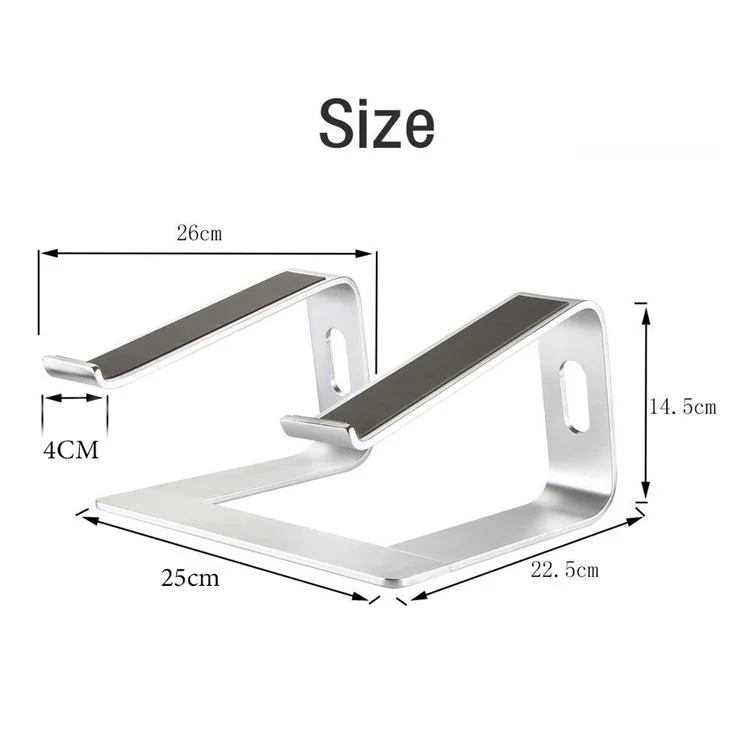 M5-MINI Aluminium Alloy Computer Desktop Riser Ergonomic Laptops Table Elevator Holder Bracket Stand - Grey