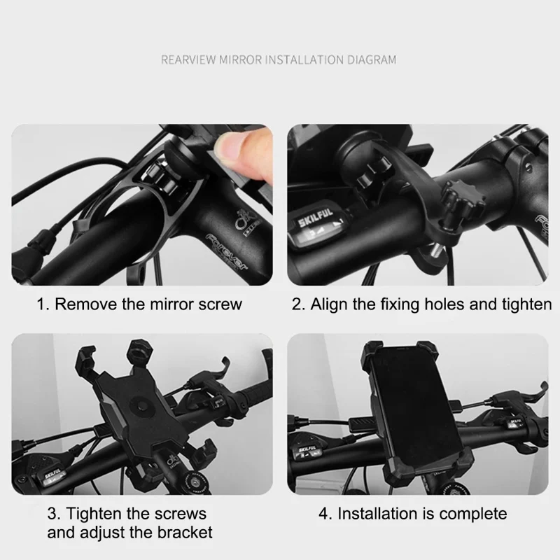 PLA-01 Universal Motorcycle Bike Handlebar Phone Holder Bicycle Phone Mount for 3.5-6.8 inch - Blue