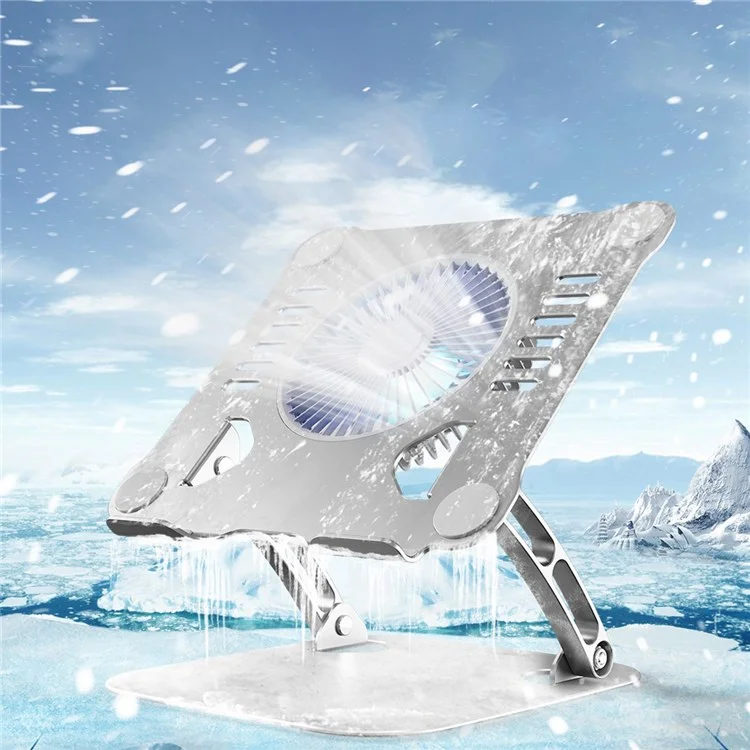 R-JUST HZ22 Laptop Fan Cooling Stand Radiator Adjustable Desktop Notebook Cooler Holder - Grey