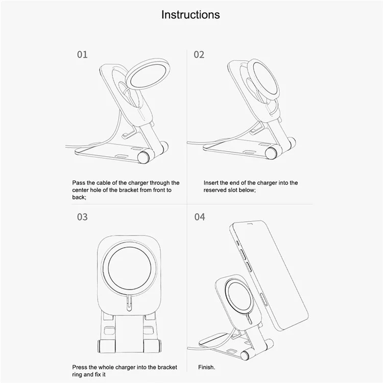 Stand Per Telefono Veker Per Caricatore Magsafe Piegabile Caricatore Wireless Porta Del Telefono Culla - D'argento