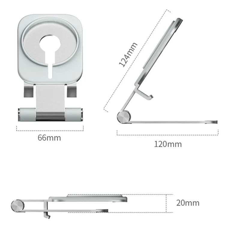 Verker -telefonständer Für Magsafe Ladegerät Faltbare Drahtlose Ladegeräte -telefoninhaber Cradle - Silber-