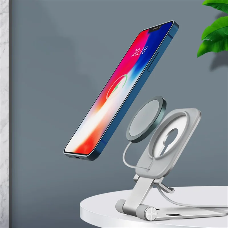 Phone Stand Charger Foldable Wireless Charger Phone Holder Cradle - Dark Grey