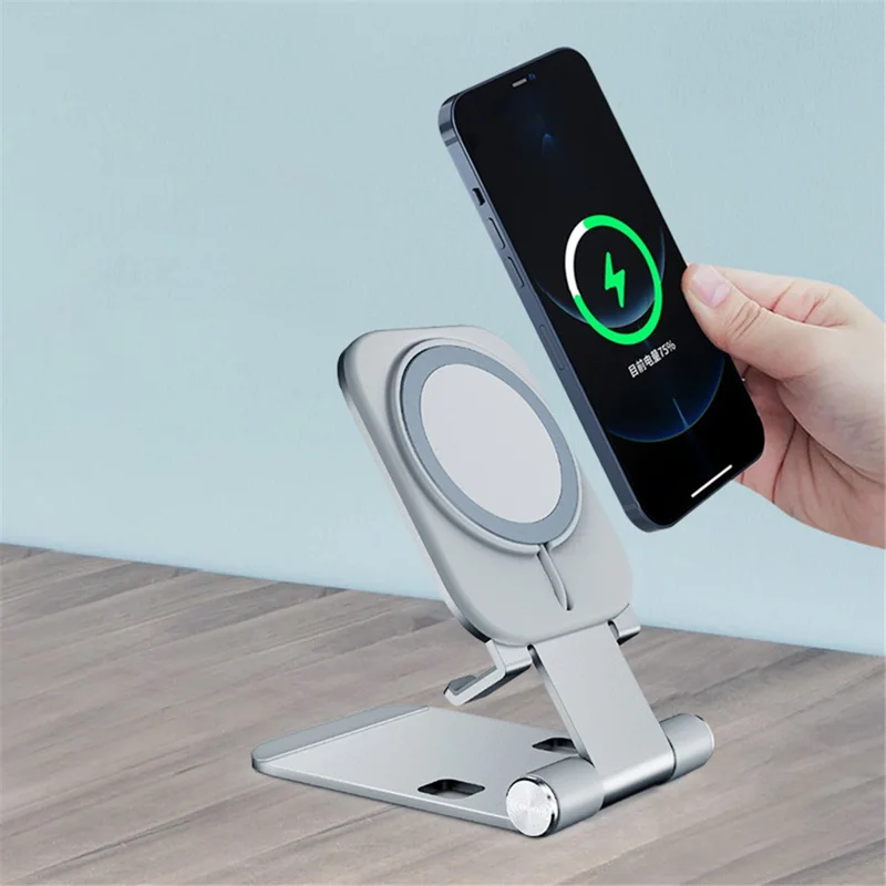 Phone Stand Charger Foldable Wireless Charger Phone Holder Cradle - Dark Grey