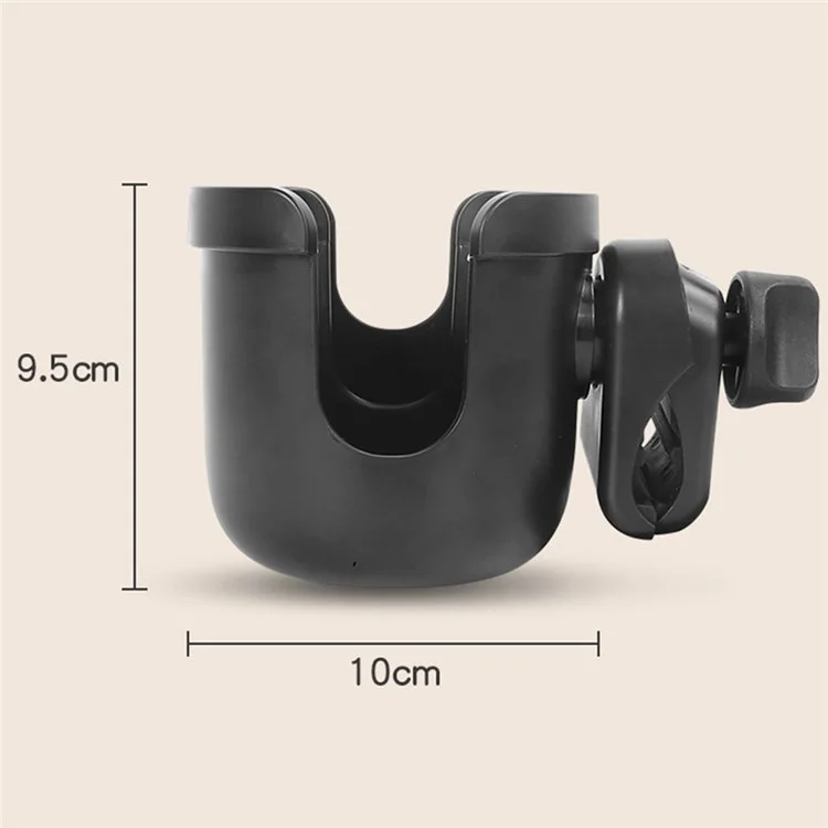 Infant Baby Stroller 2-in-1 ABS Milk Bottle Cup Holder Organizer with Phone Holder - Black