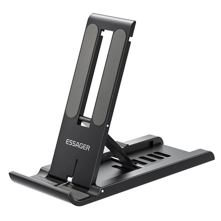 ESSAGER Portable Mobile Phone Holder Adjustable Foldable Desktop Phone Bracket Stand - Black