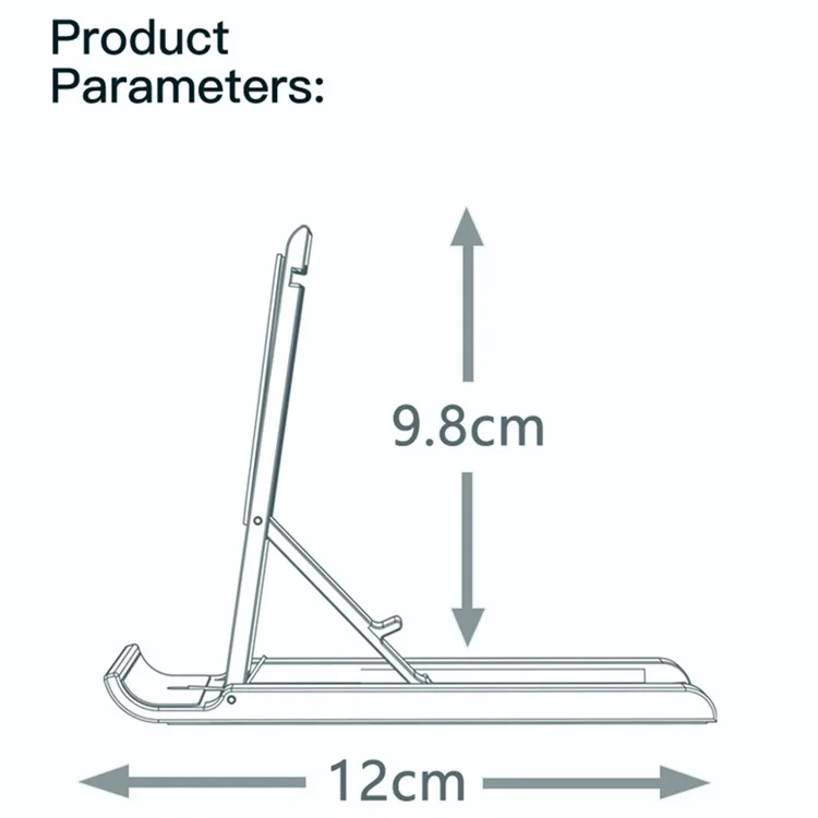 ESSAGER Portable Mobile Phone Holder Adjustable Foldable Desktop Phone Bracket Stand - Black