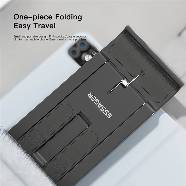 ESSAGER Portable Mobile Phone Holder Adjustable Foldable Desktop Phone Bracket Stand - Black