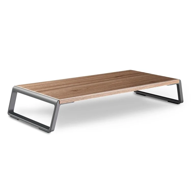 Support de moniteur en bois ID-20 Rehausseur de bureau Ergonomique Support d'ordinateur Anti-dérapant Support pour ordinateur portable - Couleur bois foncé 