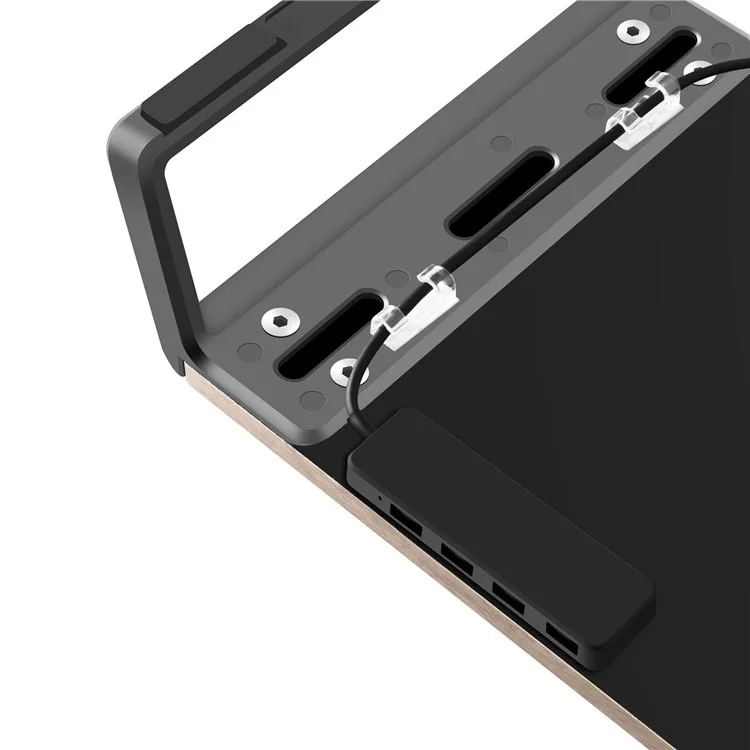 ID-20U Monitor Ergonômico Riser Metal Metal Stand Riser Anti-slip Lapter Titular Com Portas USB Para Organização de Desktop - Preto