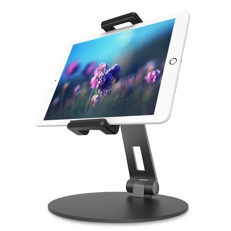AP-7CN Desktop Tablet Phone Holder Adjustable Angle Aluminum Alloy Live Streaming Learning Tablet Bracket Stand - Dark Grey