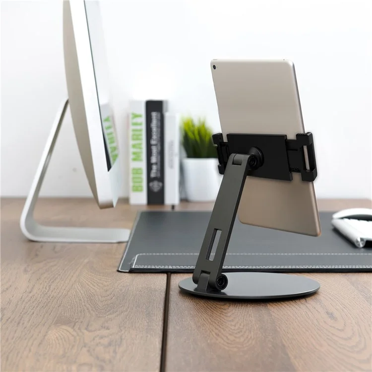 AP-7CN Desktop Tablet Phone Holder Adjustable Angle Aluminum Alloy Live Streaming Learning Tablet Bracket Stand - Dark Grey