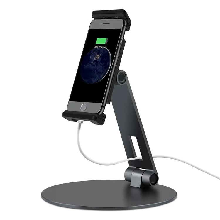 AP-7CN Desktop Tablet Phone Holder Adjustable Angle Aluminum Alloy Live Streaming Learning Tablet Bracket Stand - Dark Grey