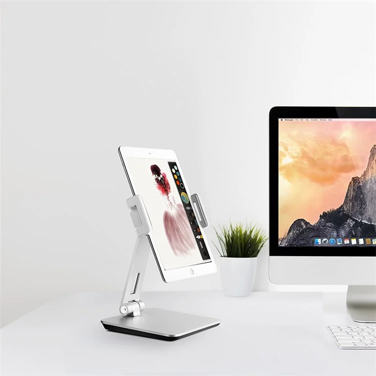 Support de Tablette de Bureau Pliant Ap-7xn Support de Téléphone Portable Portable Compatible Avec L'ipad Pro Support de 7-13 Pouces - Argent