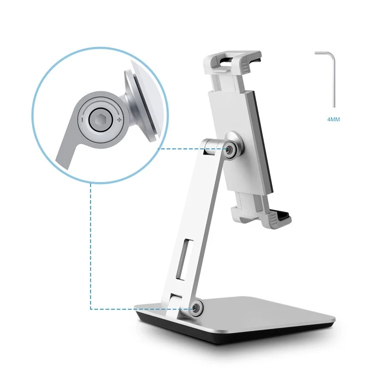 Support de Tablette de Bureau Pliant Ap-7xn Support de Téléphone Portable Portable Compatible Avec L'ipad Pro Support de 7-13 Pouces - Argent