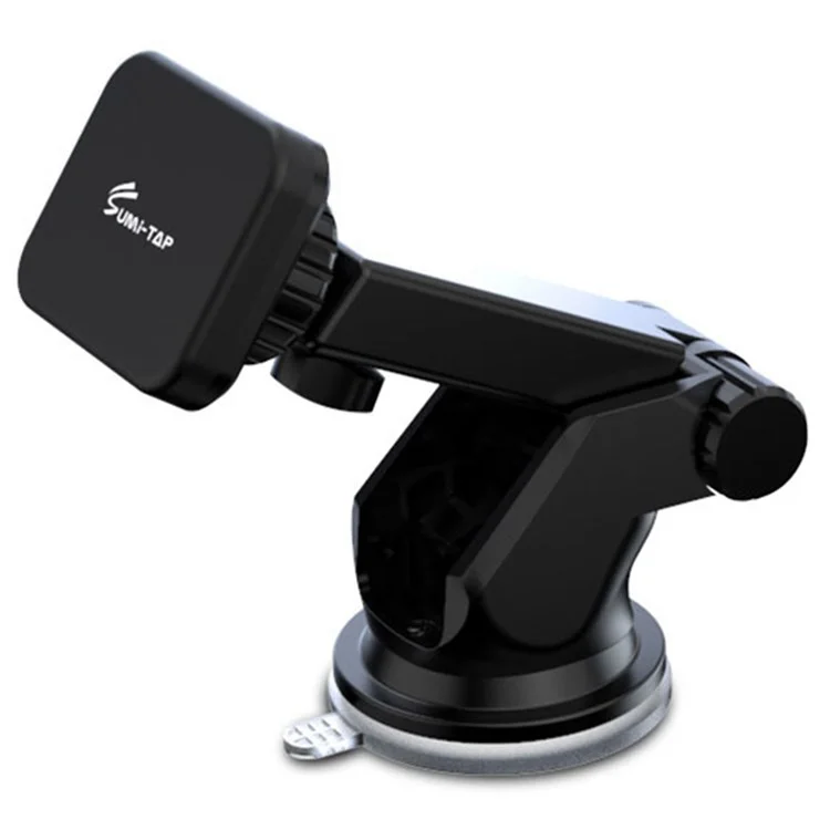 SUMI-TAP STH-S04Y Retractable Magnetic Bracket Car Mount Phone Holder Adjustable Dashboard Phone Stand for Various Mobile Phones - Black