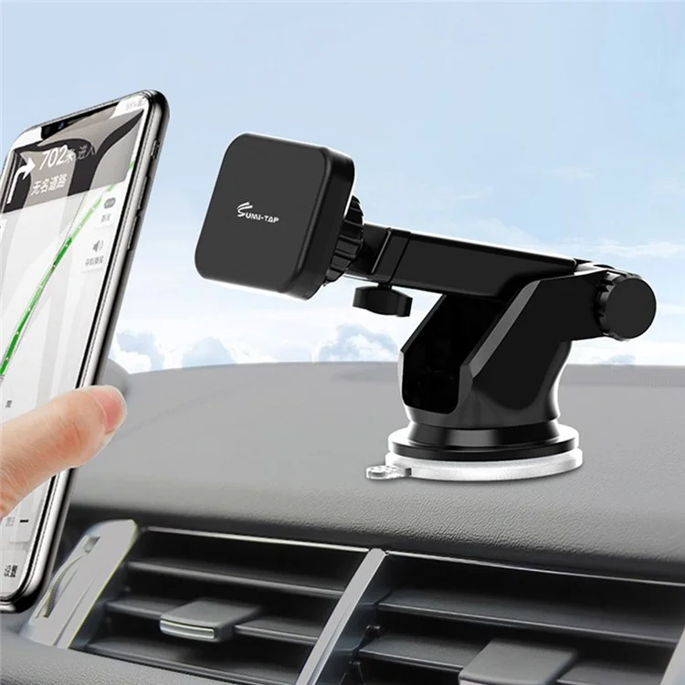 SUMI-TAP STH-S04Y Retractable Magnetic Bracket Car Mount Phone Holder Adjustable Dashboard Phone Stand for Various Mobile Phones - Black