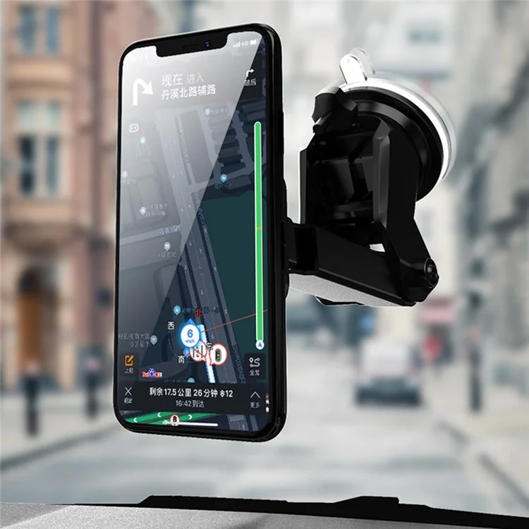 SUMI-TAP STH-S04Y Retractable Magnetic Bracket Car Mount Phone Holder Adjustable Dashboard Phone Stand for Various Mobile Phones - Black