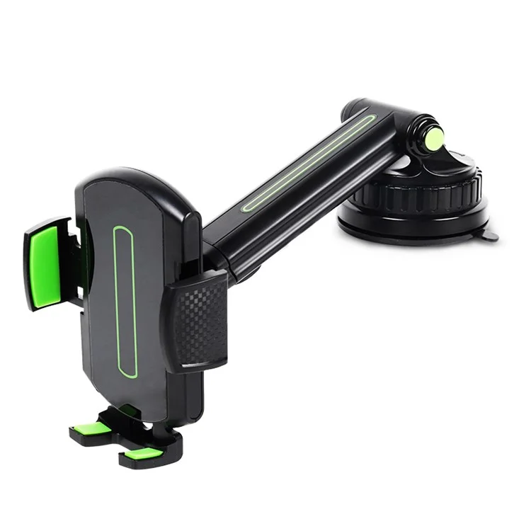 CST-03 Retractable Cell Phone Holder Suction Cup Long Arm Car Phone Mount for Car Dashboard Windshield Air Vent - Green