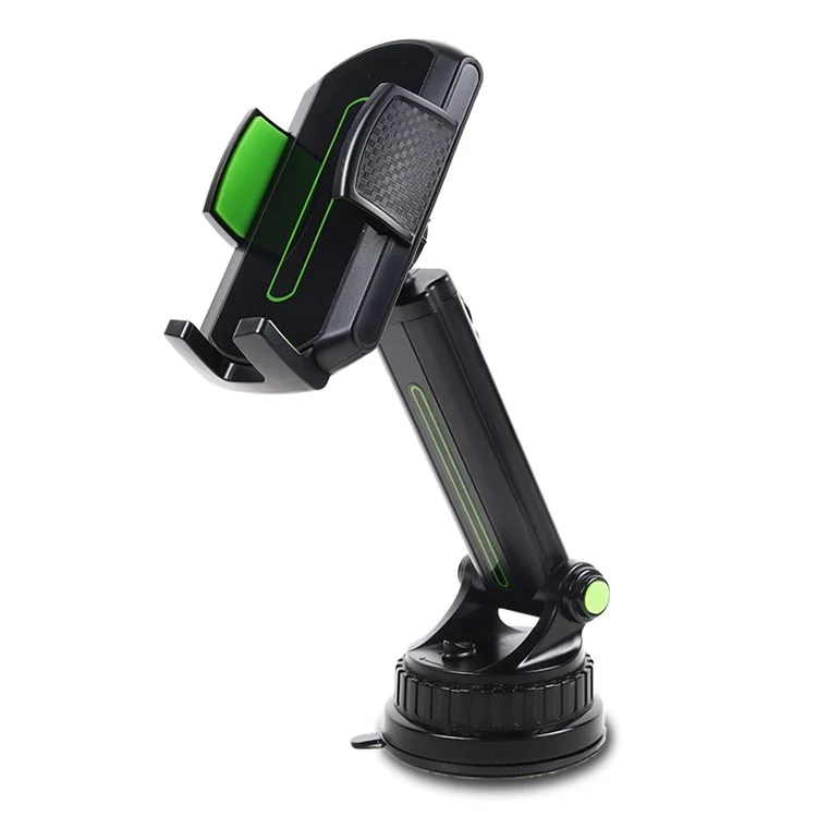 CST-03 Retractable Cell Phone Holder Suction Cup Long Arm Car Phone Mount for Car Dashboard Windshield Air Vent - Green