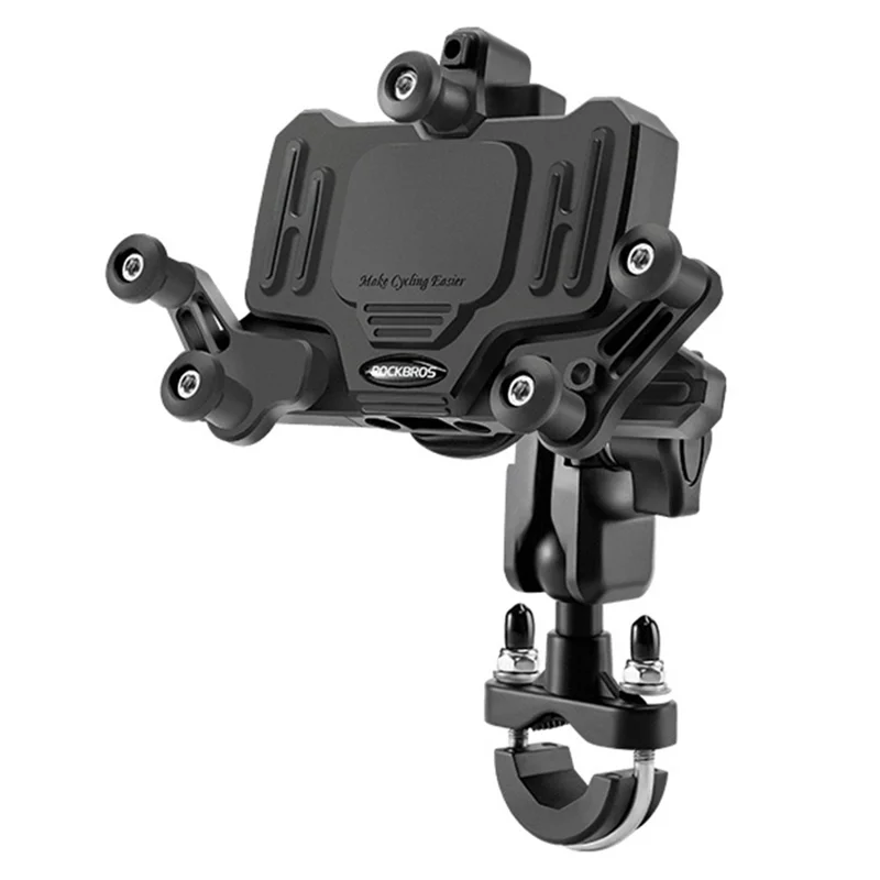 ROCKBROS Horizontal Type Motorcycle Electric Bike Phone Holder Rotatable Motorbike Phone GPS Mount Bracket - U-Shape Handlebar Mount