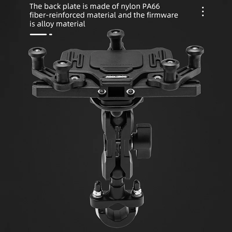 ROCKBROS Horizontal Type Motorcycle Electric Bike Phone Holder Rotatable Motorbike Phone GPS Mount Bracket - U-Shape Handlebar Mount