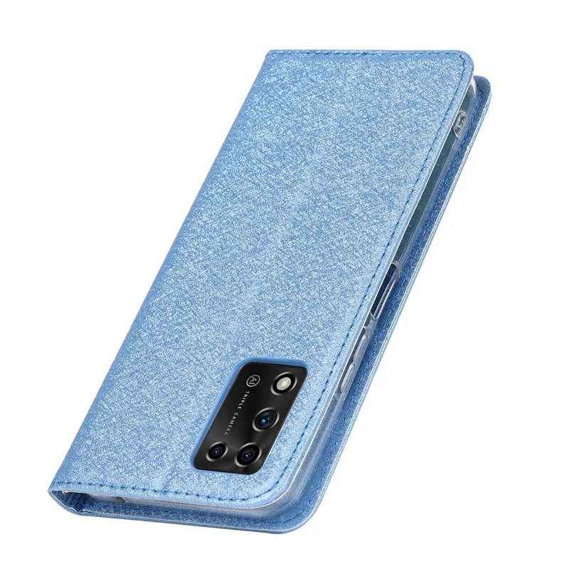 For ZTE Libero 5G II Anti-scratch PU Leather Silk Texture Phone Case Stand Wallet Full Protection Mobile Phone Cover with Strap - Blue