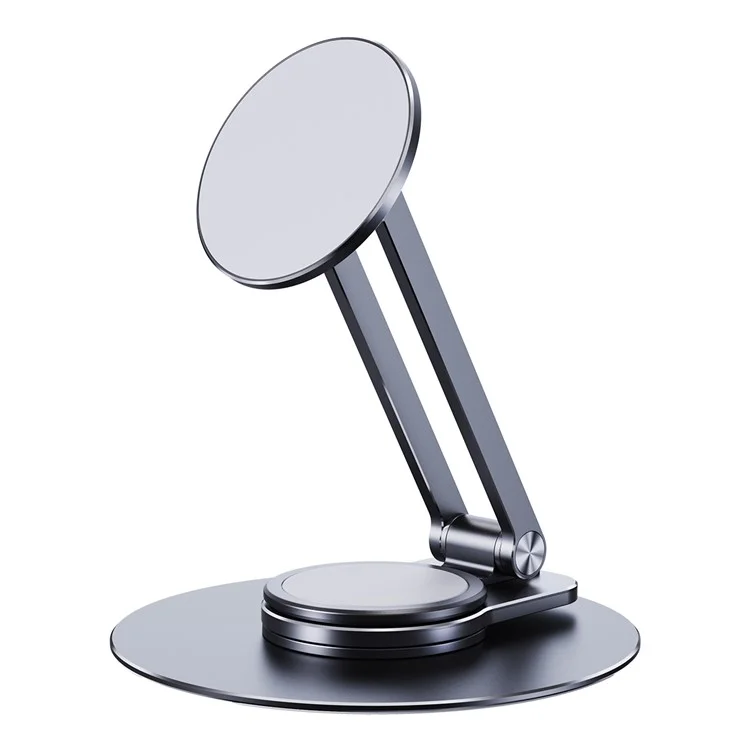 LK-T639 360-Degree Rotatable Folding Magnetic Phone Holder Adjustable Desktop Portable Metal Tablet Stand - Black