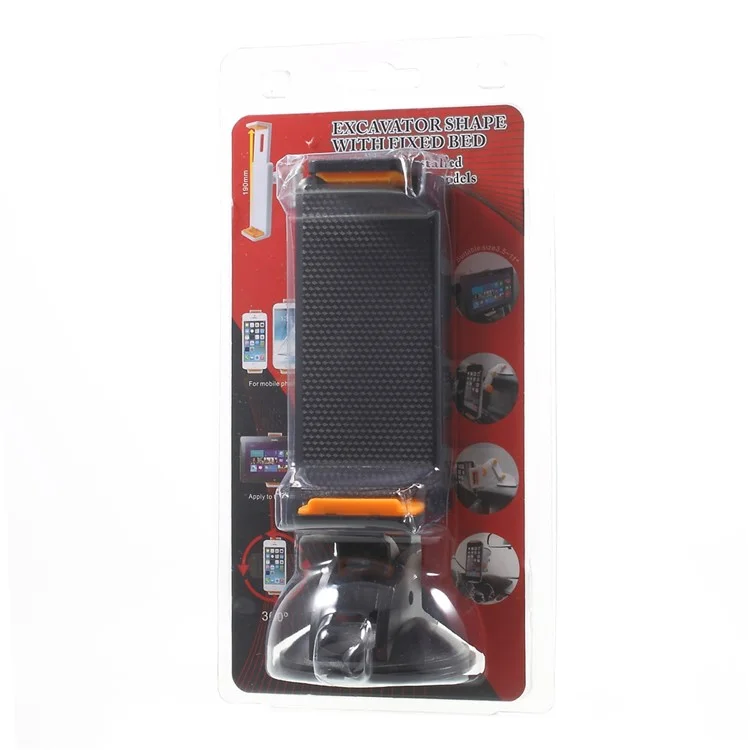 Silicone Suction Cup Flexible Joints Car Mount Holder for iPhone iPad - Black