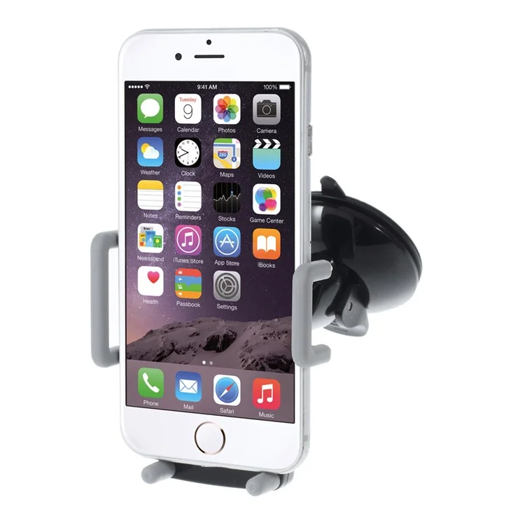 2-in-1 Air Vent + Windshield Car Mount Cradle for iPhone 6s/6, Width: 50-90mm - Grey