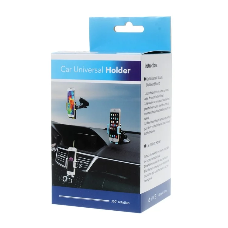 2-in-1 Air Vent + Windshield Car Mount Cradle for iPhone 6s/6, Width: 50-90mm - Grey